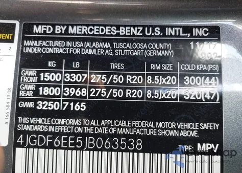 2018 Mercedes-Benz Gls 450 4Matic z USA, uszkodzony, nr VIN 4JGDF6EE5JB063538